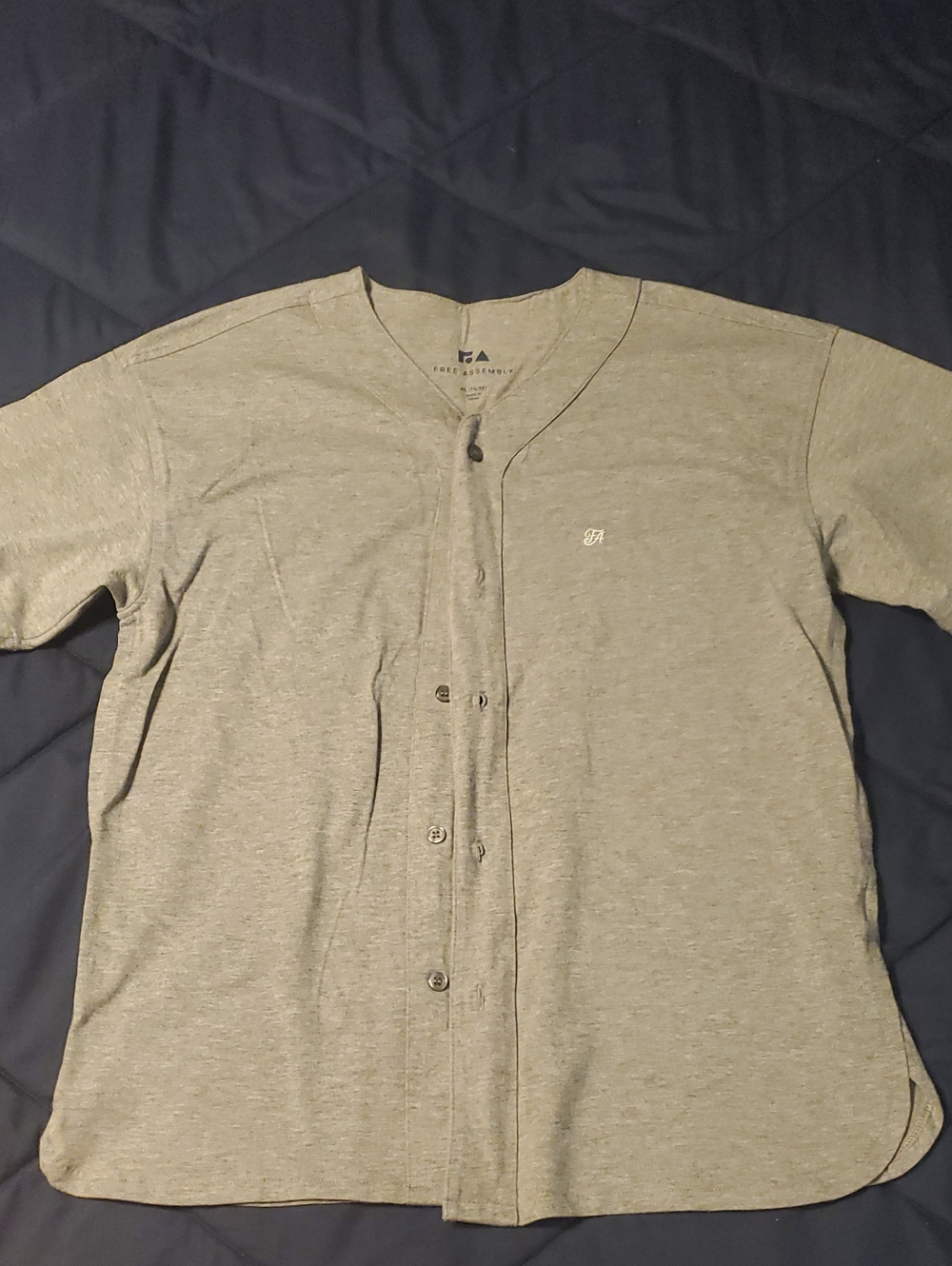 Gray Button-Front Jersey